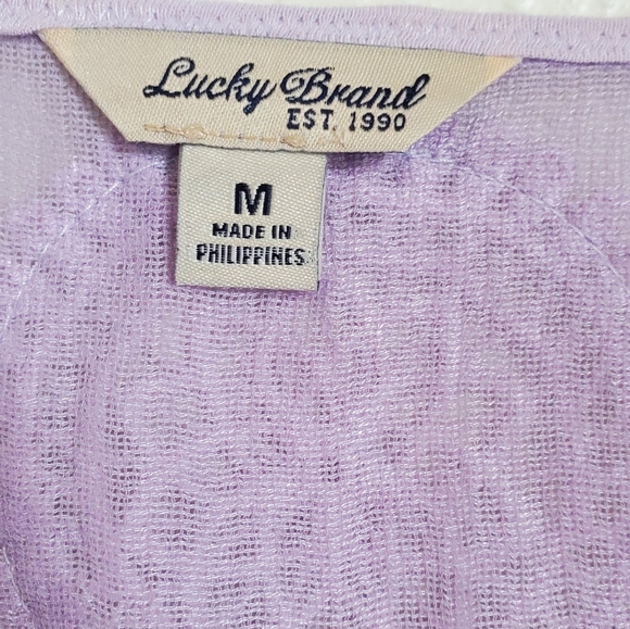 LUCKY BRAND LAVENDER BOHO TOP size L - Picture 5 of 9